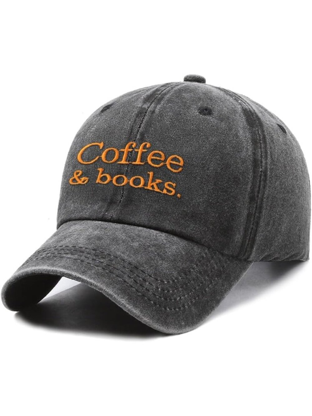 Unisex Washed Black025 Halloween Coffee Friends Seasonal Autumn BaseballHal Cap